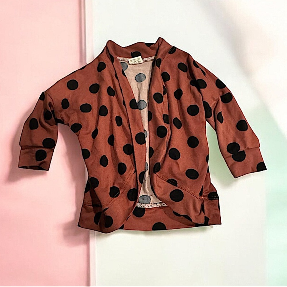 Polka Dot Cardigan - Brown and Black 9-12 months girls coat